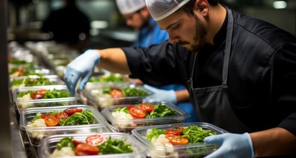 Photo de cuisiniers préparant des aliments